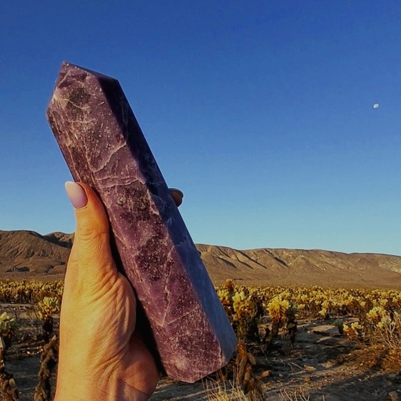 Tall & Chunky Deep Purple Lepidolite Tower-- 9 Inches Tall!!! - Picture 2 of 12